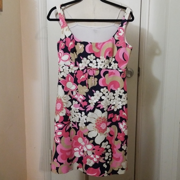 J. Crew Dresses & Skirts - J CREW pink black texture floral sleeveless empire waist dress